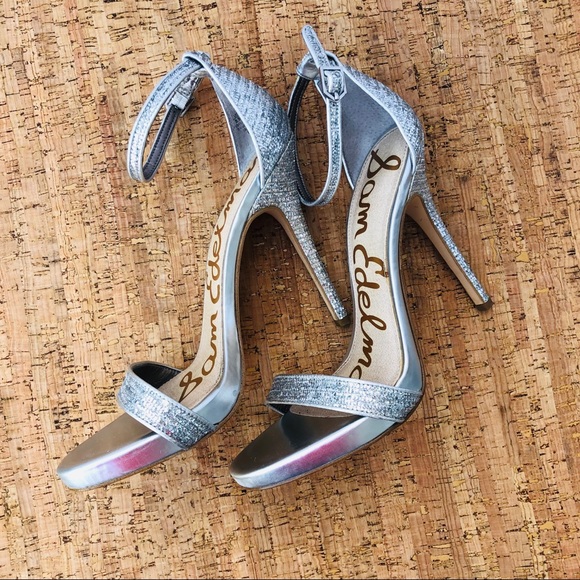 Sam Edelman Shoes - Sam Edelman Silver Glitter 4” Heels